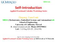 Self-Introduction Applied Fractional Calculus Workshop Series