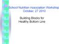 School Nutrition Association Workshop PowerPoint PPT Presentation
