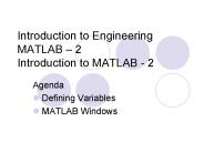 Introduction to Engineering MATLAB 