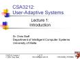 CSA3212:%20User-Adaptive%20Systems PowerPoint PPT Presentation