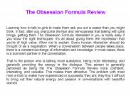 The Obsession Formula Review