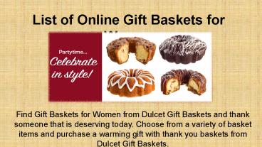 List of Online Gift Baskets for Women