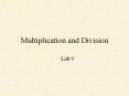 Multiplication and Division PowerPoint PPT Presentation