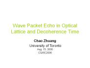 Wave Packet Echo in Optical Lattice and Decoherence Time