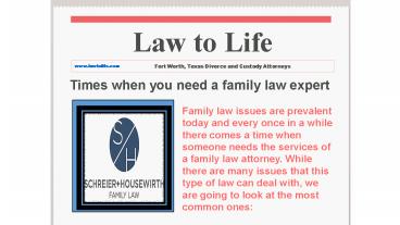 Times when you need a family law expert