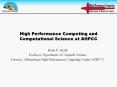 High Performance Computing and Computational Science at AHPCC PowerPoint PPT Presentation