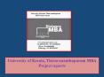 University of Kerala, Thiruvananthapuram MBA Project reports PowerPoint PPT Presentation