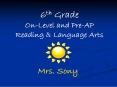6th Grade On-Level and Pre-AP Reading PowerPoint PPT Presentation