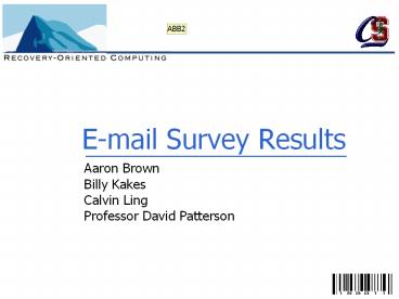 E-mail Survey Results