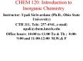 CHEM 120: Introduction to Inorganic Chemistry PowerPoint PPT Presentation