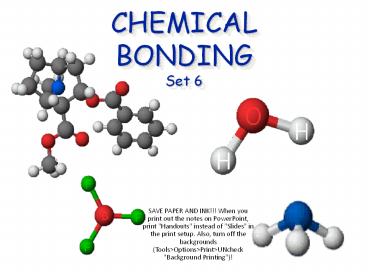 CHEMICAL BONDING Set 6