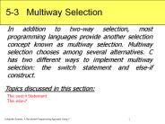 5-3  Multiway Selection