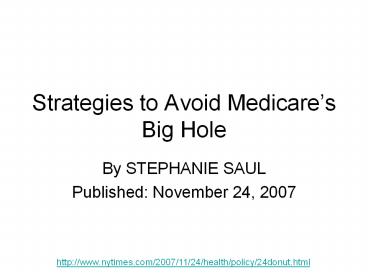 Strategies to Avoid Medicare