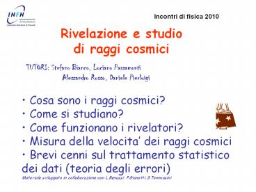 Rivelazione e studio