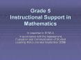 Grade 5 Instructional Support in Mathematics PowerPoint PPT Presentation