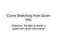 Curve Sketching from Given Info PowerPoint PPT Presentation