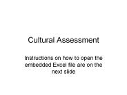Cultural Assessment