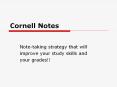 Cornell Notes PowerPoint PPT Presentation