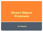 Direct Object Pronouns