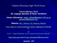 Hopkins Elementary Sight Word Project