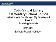 Cobb Virtual Library Elementary School Edition What