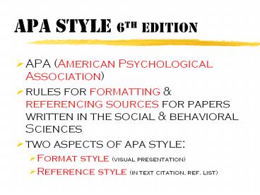 APA Style 6th edition