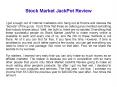 Stock Market JackPot Review PowerPoint PPT Presentation