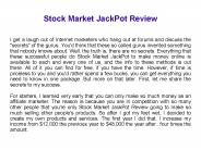 Stock Market JackPot Review
