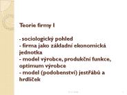 Teorie firmy I - sociologick