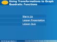 Using Transformations to Graph Quadratic Functions PowerPoint PPT Presentation