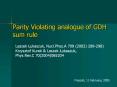 Parity Violating analogue of GDH sum rule PowerPoint PPT Presentation