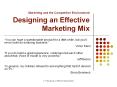 Marketing and the Competitive Environment Designing an Effective Marketing Mix PowerPoint PPT Presentation