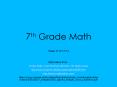 7th Grade Math PowerPoint PPT Presentation