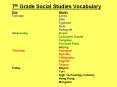7th Grade Social Studies Vocabulary PowerPoint PPT Presentation