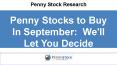 Stocks to Buy In September:  We'll Let You Decide