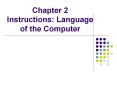 Chapter 2 Instructions: Language of the Computer PowerPoint PPT Presentation