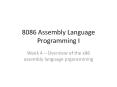 8086 Assembly Language Programming I PowerPoint PPT Presentation
