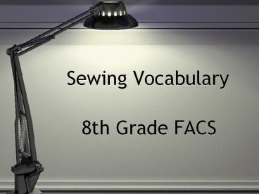 Sewing Vocabulary