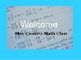 Welcome Mrs. Cooke PowerPoint PPT Presentation
