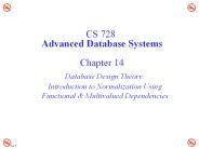 CS 728 Advanced Database Systems  Chapter 14