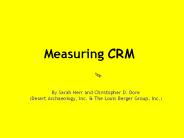 Measuring CRM