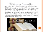 DWI Criminal Fines in Nyc