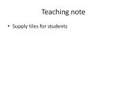 Teaching note