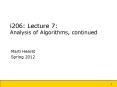 i206: Lecture 7: Analysis of Algorithms, continued PowerPoint PPT Presentation