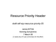 Resource Priority Header