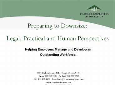 Preparing to Downsize: