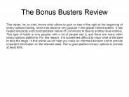 The Bonus Busters Binary Options