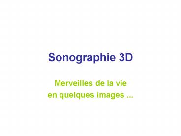 Sonographie 3D
