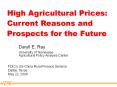 High Agricultural Prices: Current Reasons and Prospects for the Future PowerPoint PPT Presentation