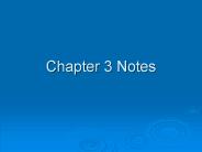 Chapter 3 Notes